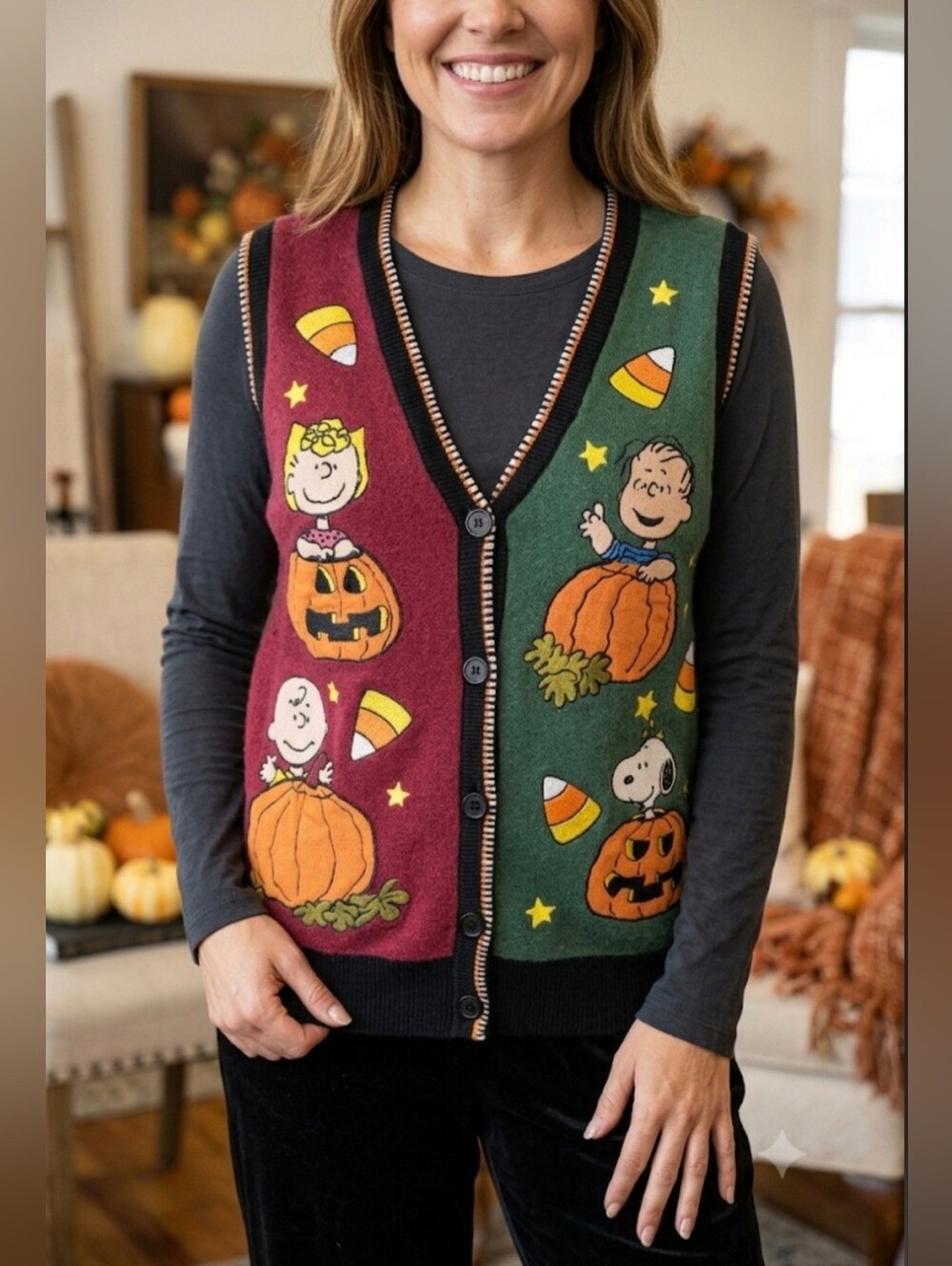Box Lunch Peanuts Cardigan Vest Size Small NWT Unisex